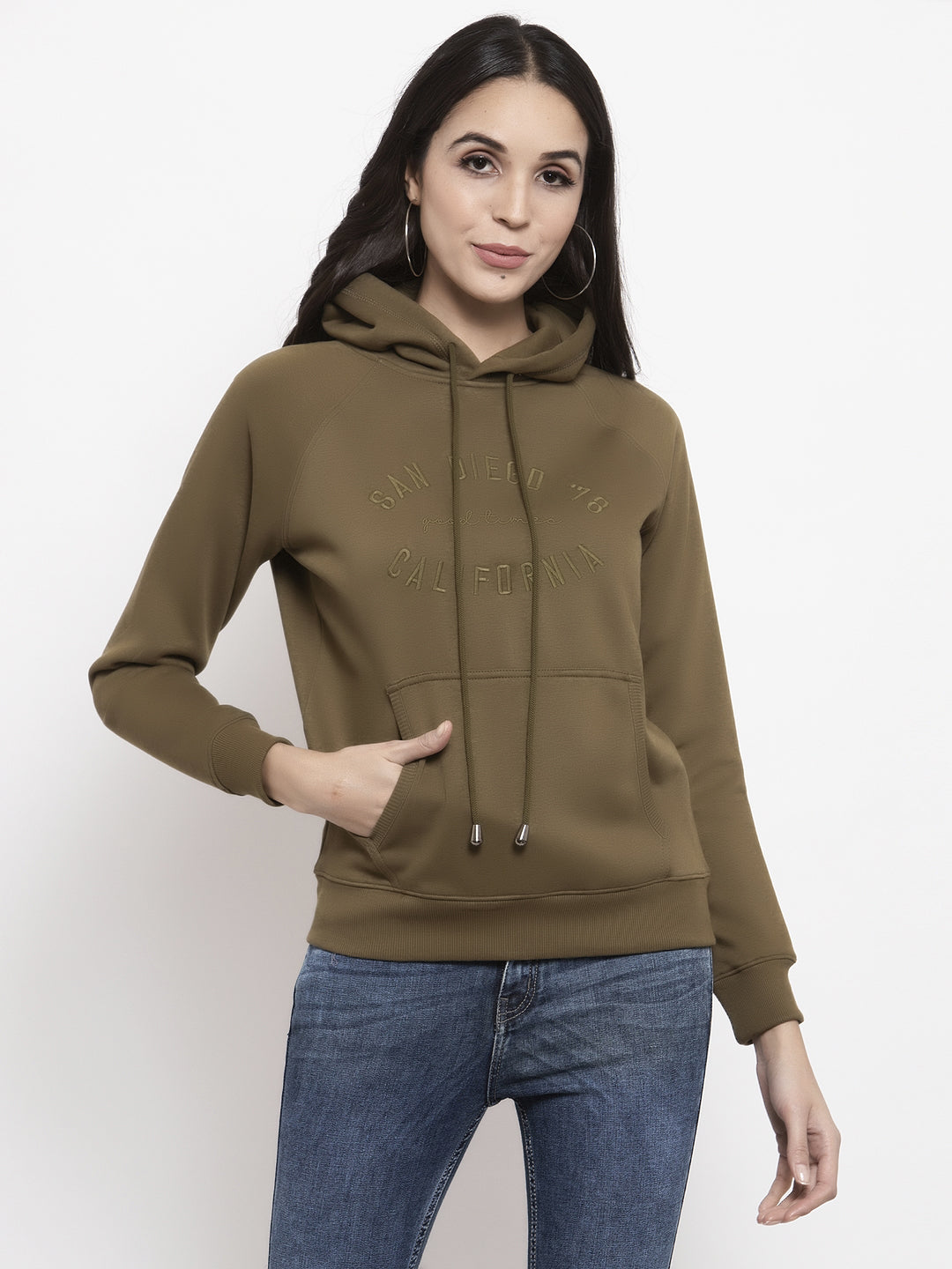 Gipsy Olive Butterfly Design Poly Cotton Sweatshirt