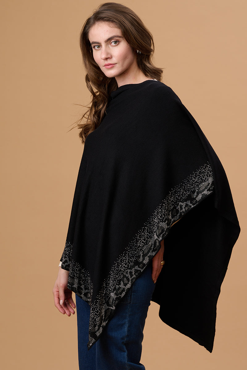 Gipsy Black  Acrylic Poncho