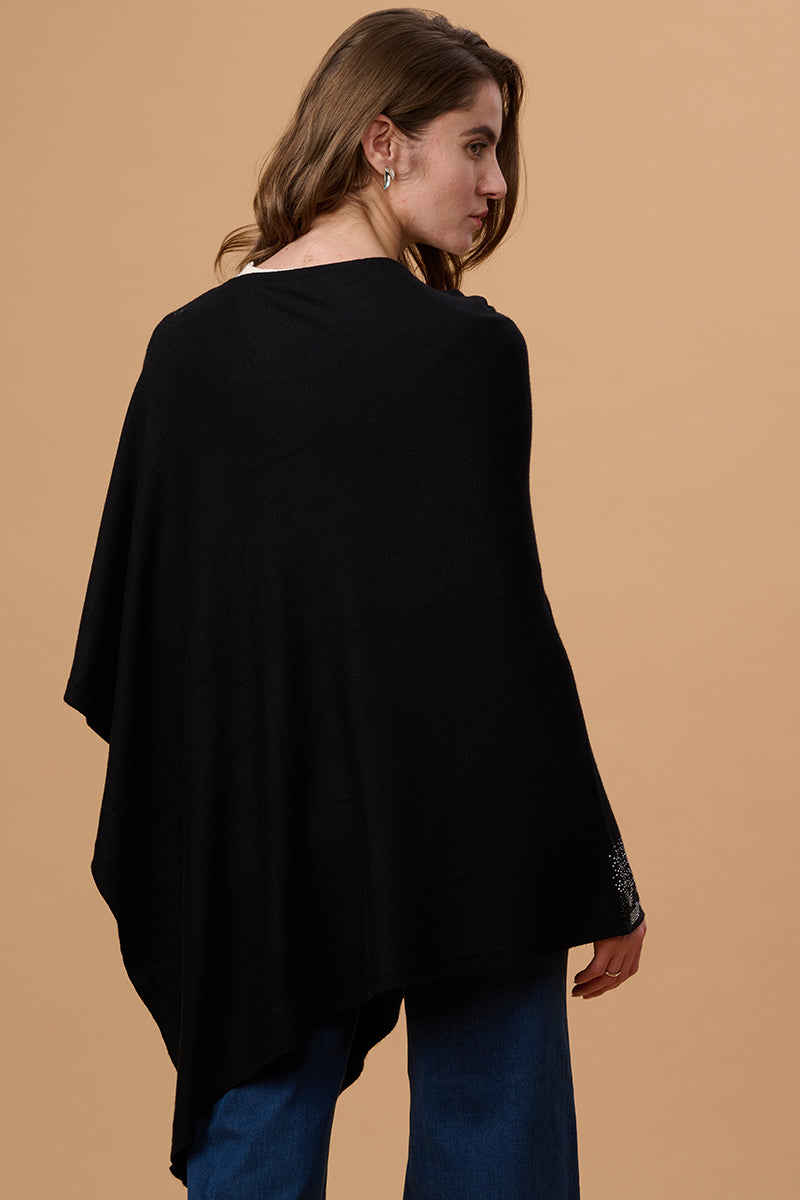 Gipsy Black  Acrylic Poncho