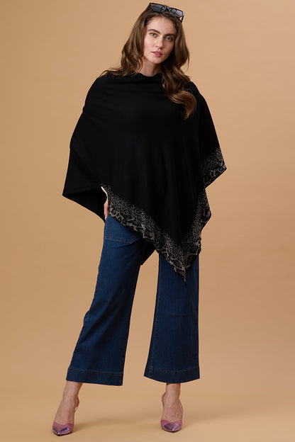 Gipsy Black  Acrylic Poncho