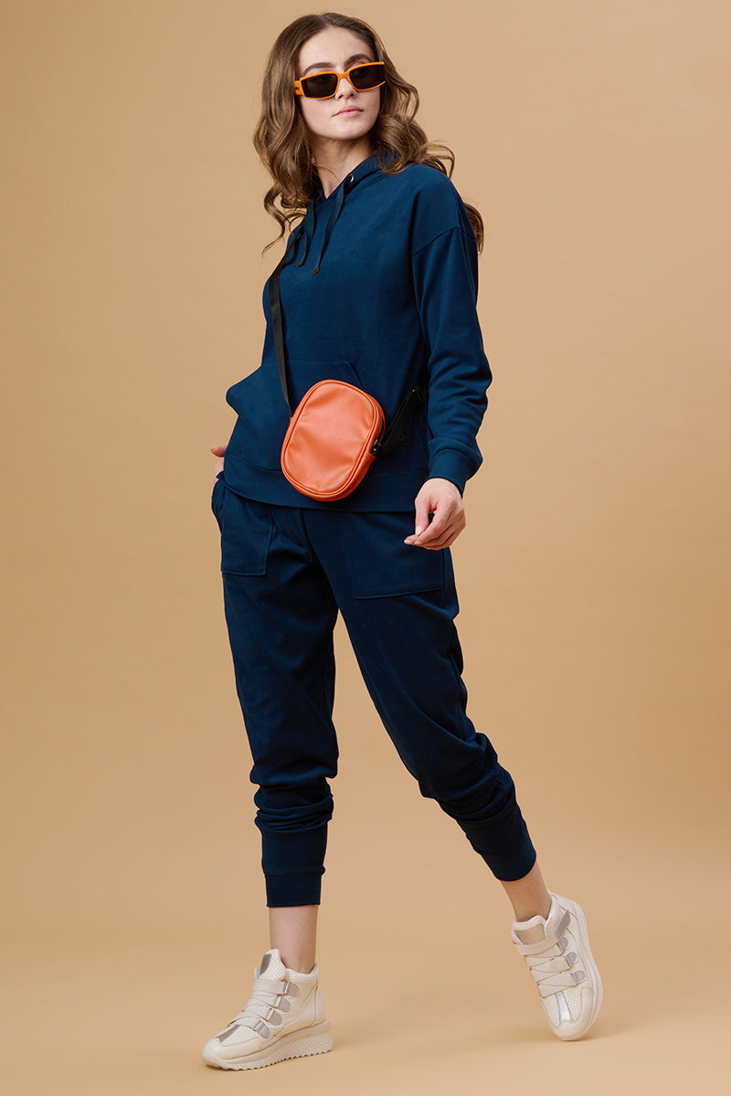 Gipsy Teal Poly Knit Co-Ord Top