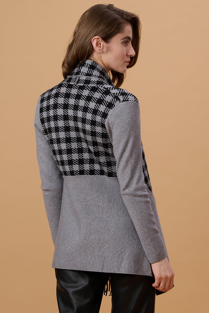 Grey Checks Regular Fit Cape for Gipsy Women – Stylish & Cozy Winter Collection