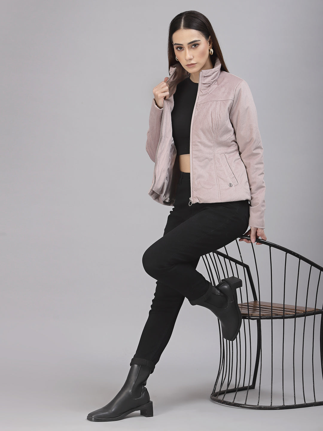 Mauve Regular Fit Winter Jacket for Gipsy Women – Stylish & Cozy Winter Collection