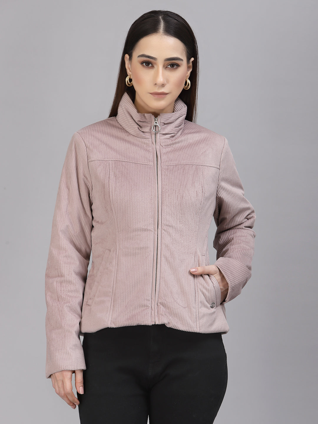 Mauve Regular Fit Winter Jacket for Gipsy Women – Stylish & Cozy Winter Collection