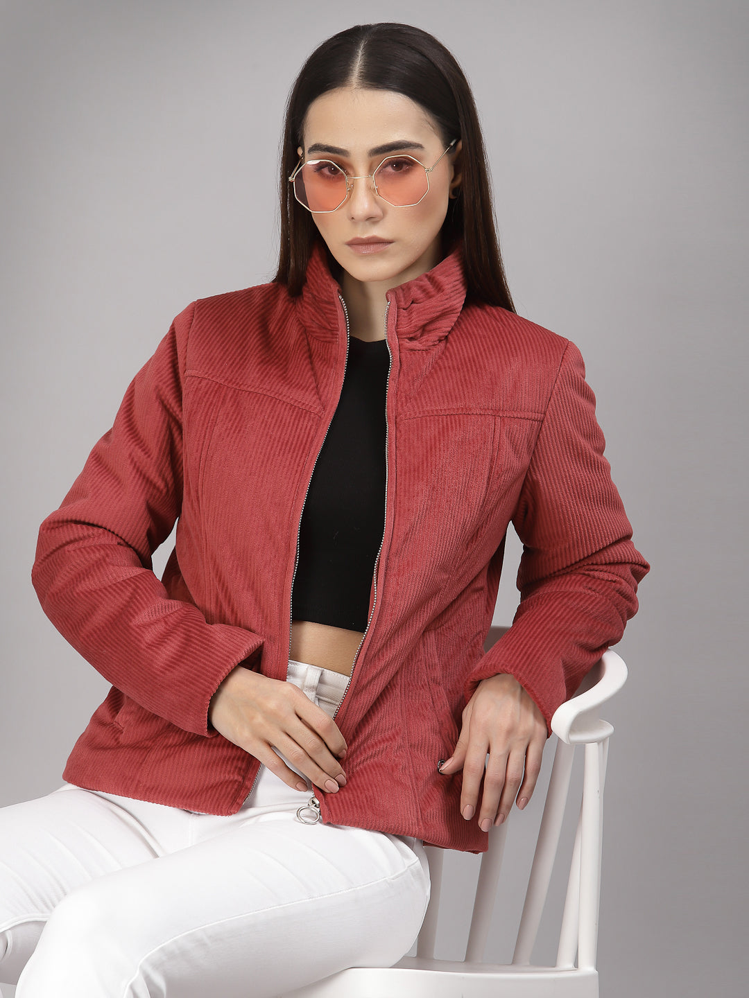 Rose Regular Fit Winter Jacket for Gipsy Women – Stylish & Cozy Winter Collection