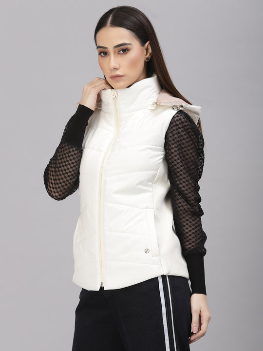 Ivory Regular Fit Winter Jacket for Gipsy Women – Stylish & Cozy Winter Collection