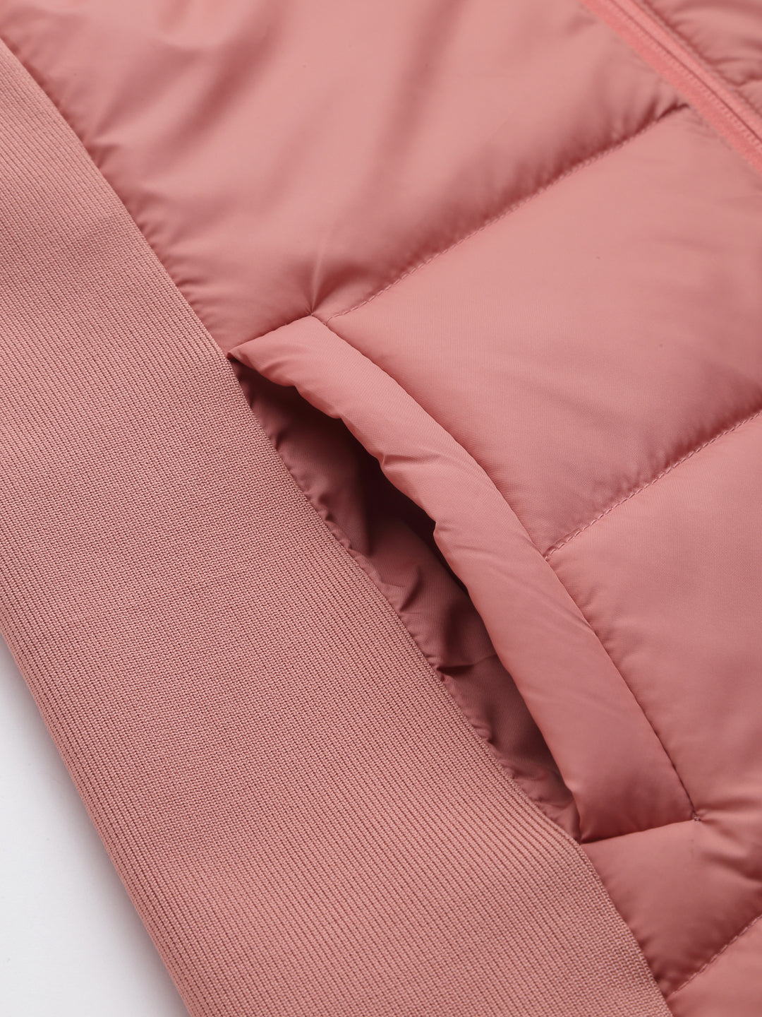 Gipsy Women Mock Collar Regular Sleeveless Polyester Fabric Salmon Pink Jackets