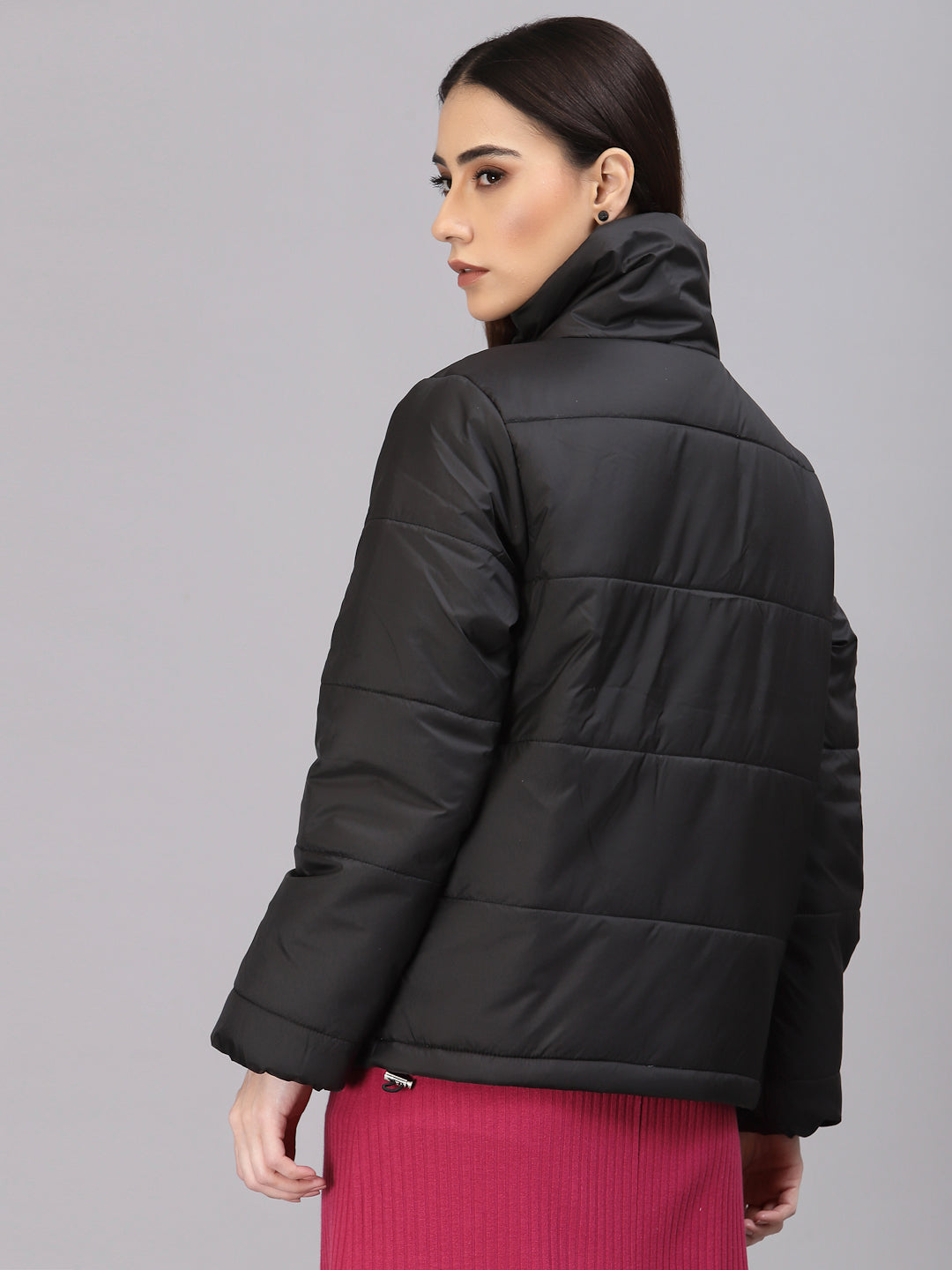 Black Regular Fit Winter Jacket for Gipsy Women – Stylish & Cozy Winter Collection