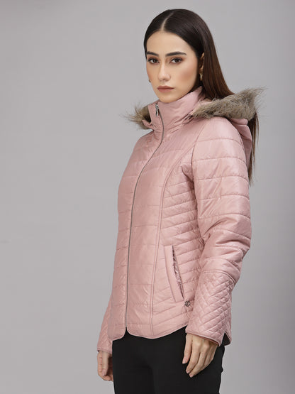 Blush Pink Regular Fit Winter Jacket for Gipsy Women – Stylish & Cozy Winter Collection