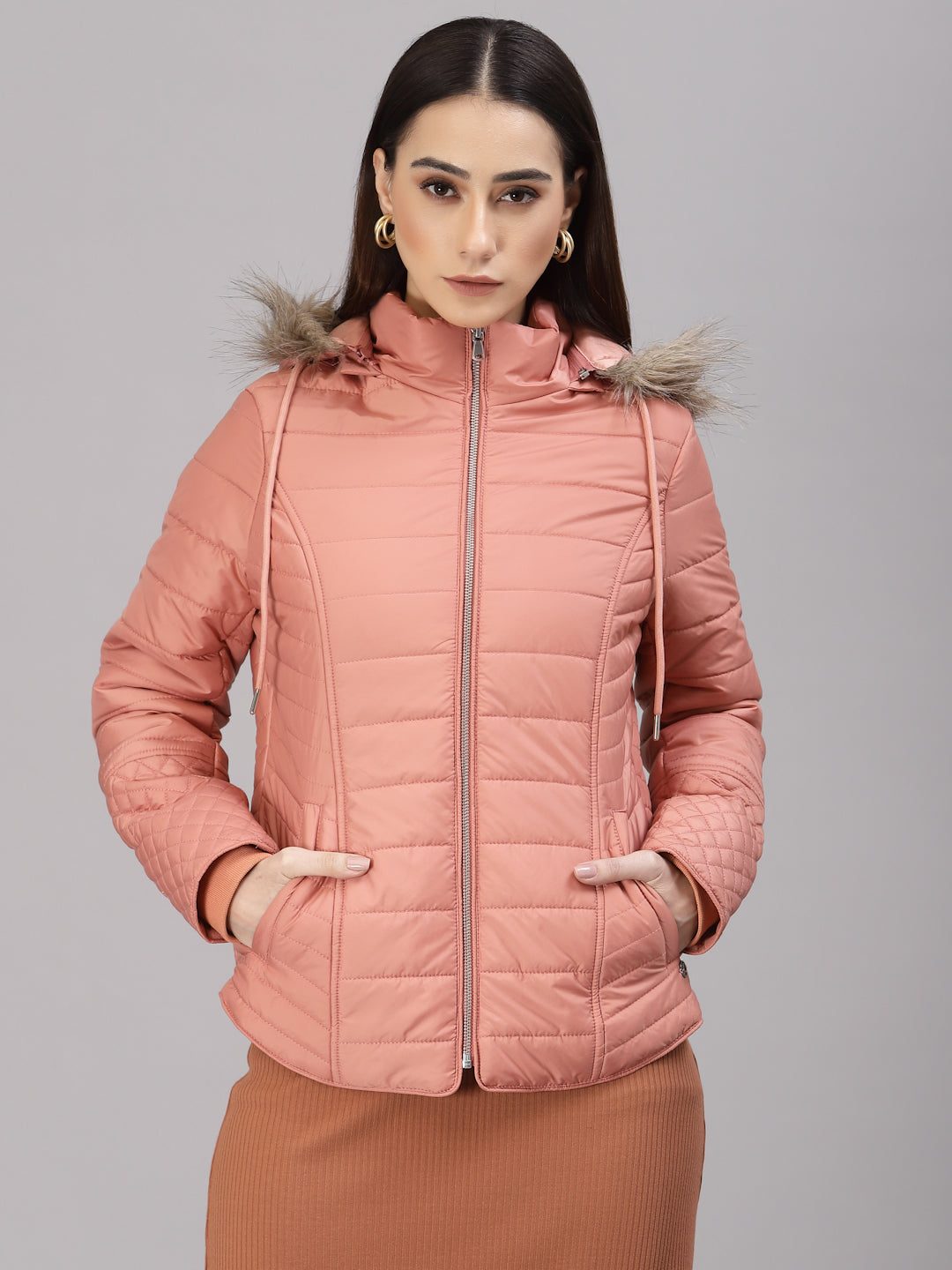 Onion Pink Regular Fit Winter Jacket for Gipsy Women – Stylish & Cozy Winter Collection