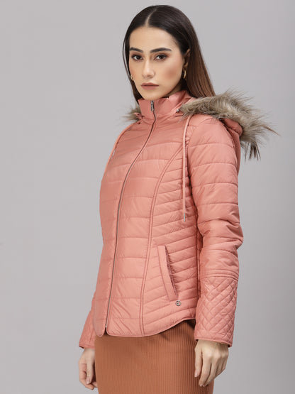 Gipsy Women Hooded Neck Regular Full Sleeves Polyester Fabric Onion Jackets