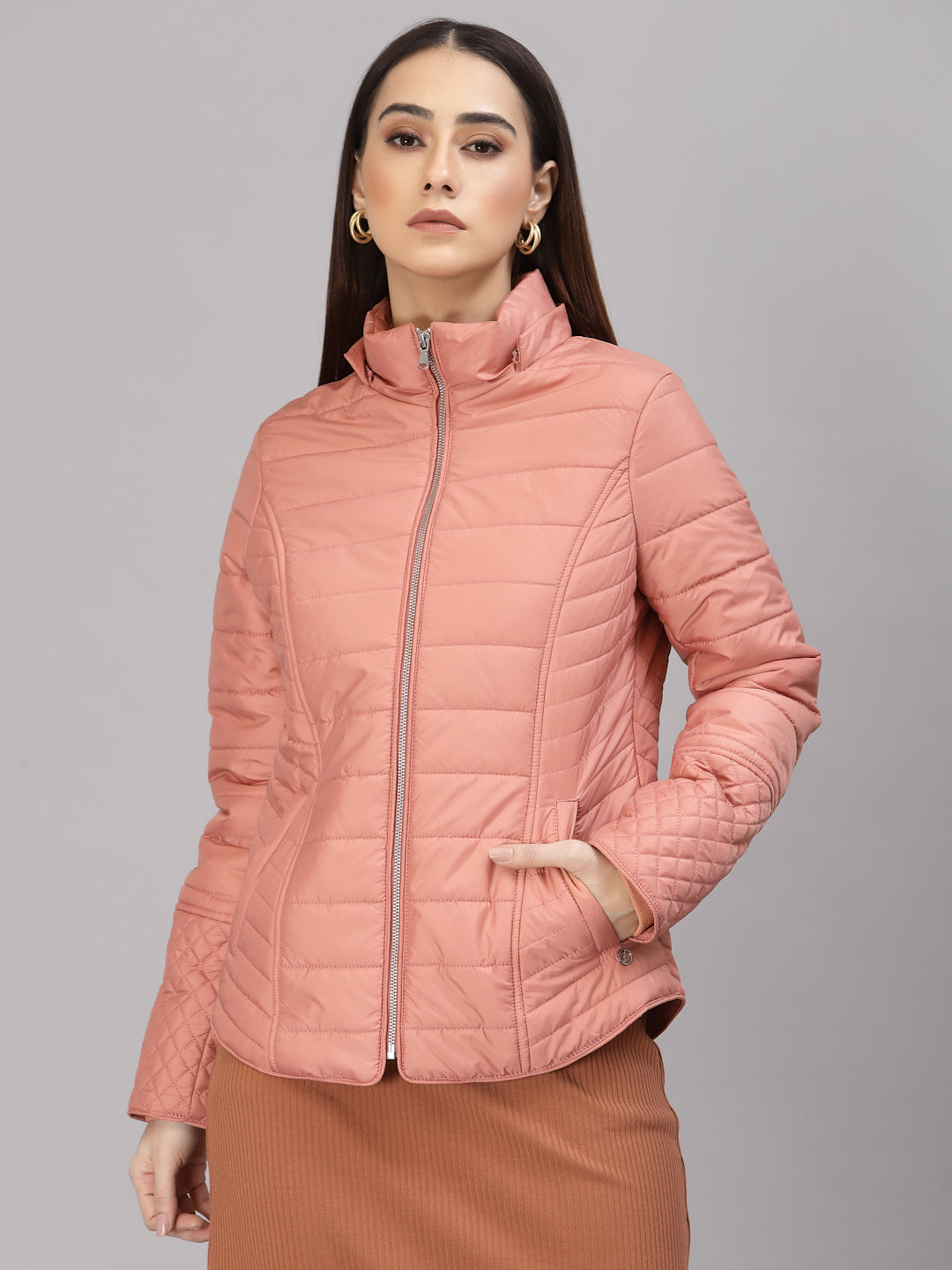 Onion Pink Regular Fit Winter Jacket for Gipsy Women – Stylish & Cozy Winter Collection