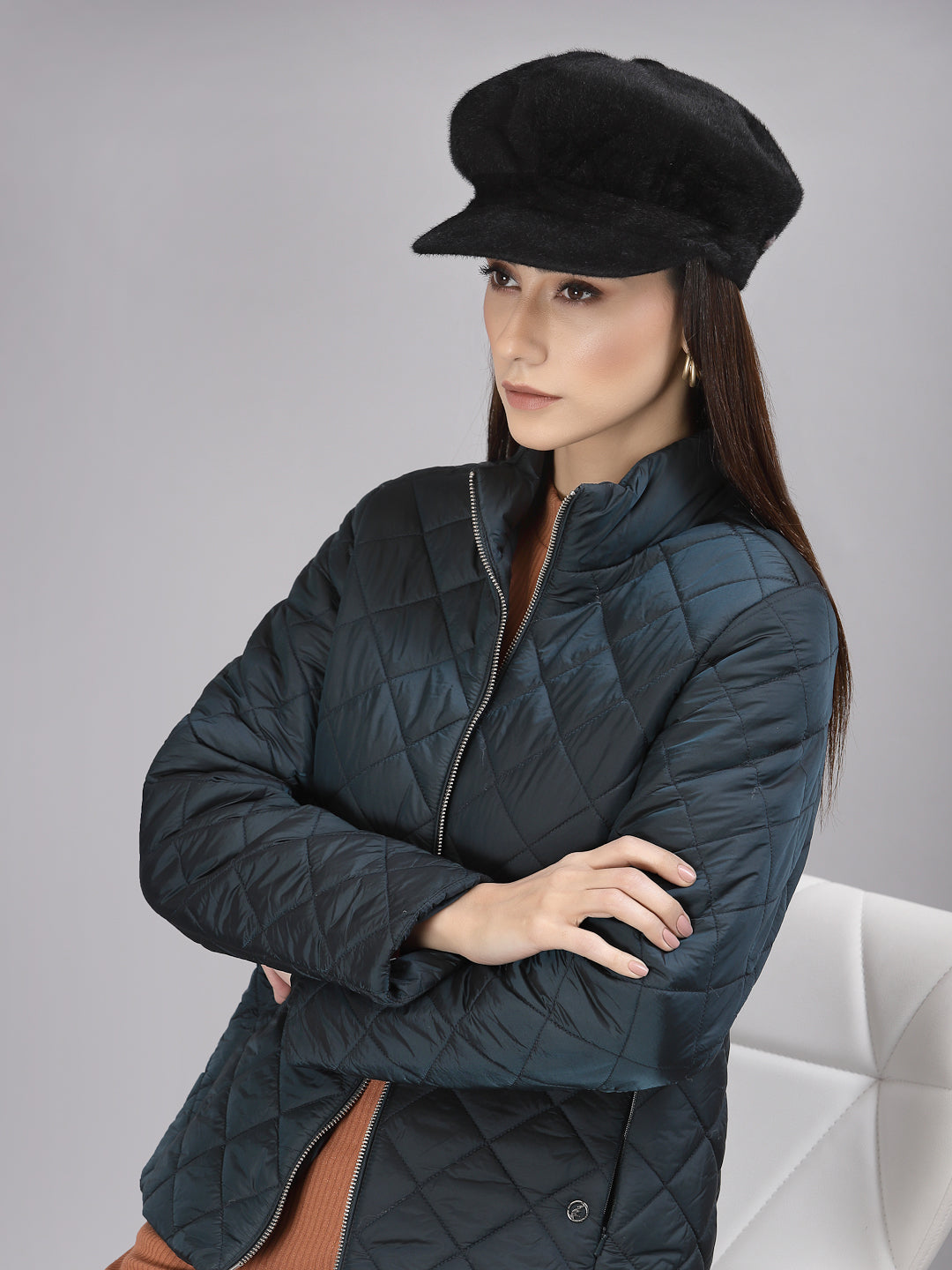Green Regular Fit Winter Jacket for Gipsy Women – Stylish & Cozy Winter Collection