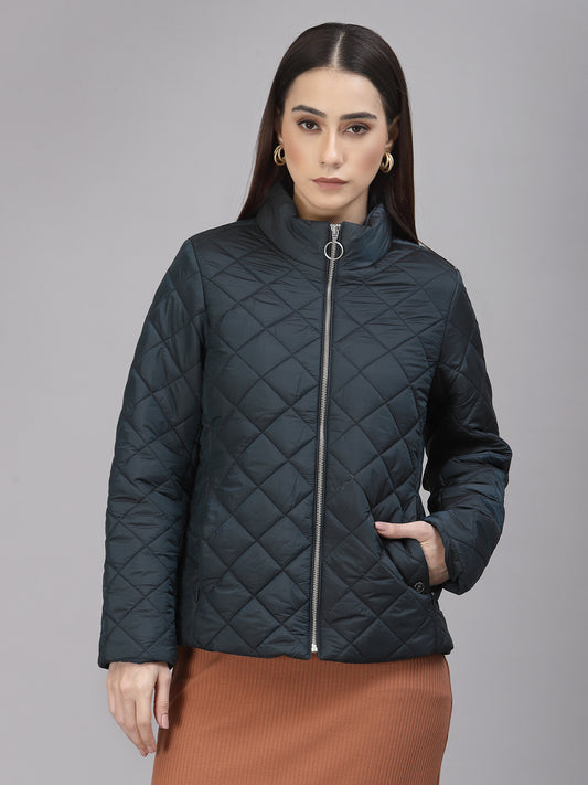 Green Regular Fit Winter Jacket for Gipsy Women – Stylish & Cozy Winter Collection
