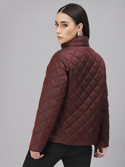 Wine Regular Fit Winter Jacket for Gipsy Women – Stylish & Cozy Winter Collection