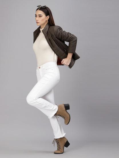 Olive Regular Fit Winter Jacket for Gipsy Women – Stylish & Cozy Winter Collection