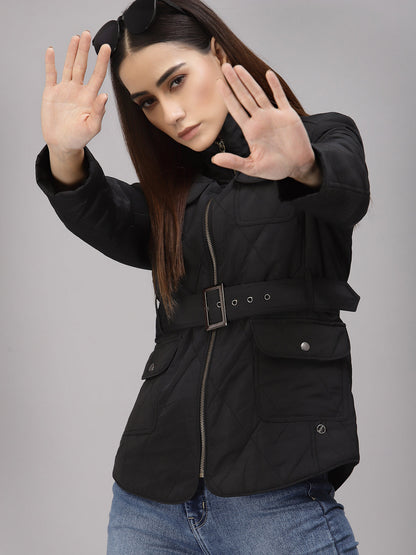 Gipsy Black High Neck Zipper Jacket