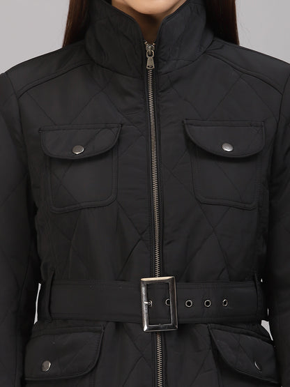 Gipsy Black High Neck Zipper Jacket