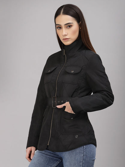 Gipsy Black High Neck Zipper Jacket