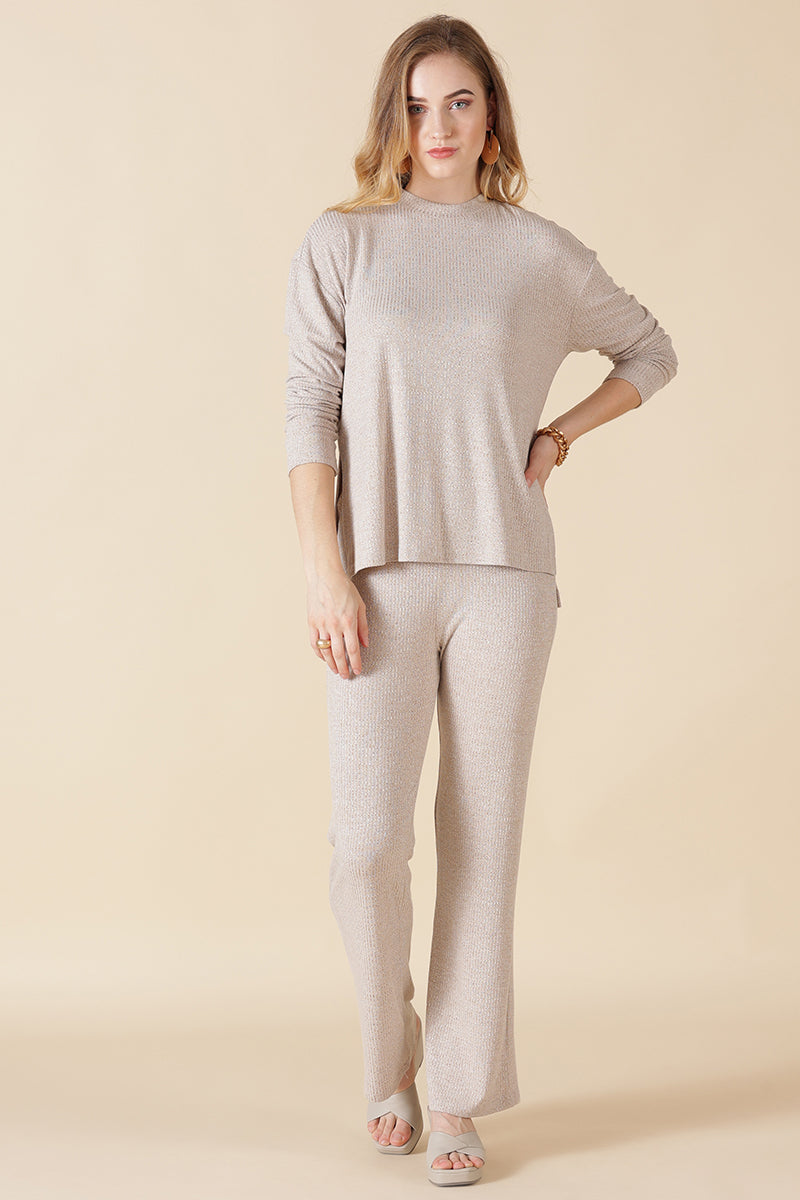 Beige 2-Piece co-ord Regular Fit Winter Set for Gipsy Women – Stylish & Cozy Winter Collection