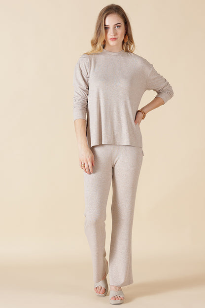 Beige 2-Piece co-ord Regular Fit Winter Set for Gipsy Women – Stylish & Cozy Winter Collection