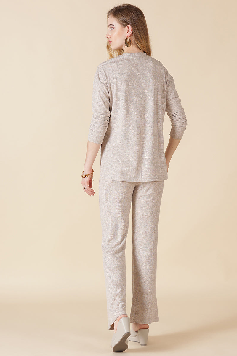 Beige 2-Piece co-ord Regular Fit Winter Set for Gipsy Women – Stylish & Cozy Winter Collection
