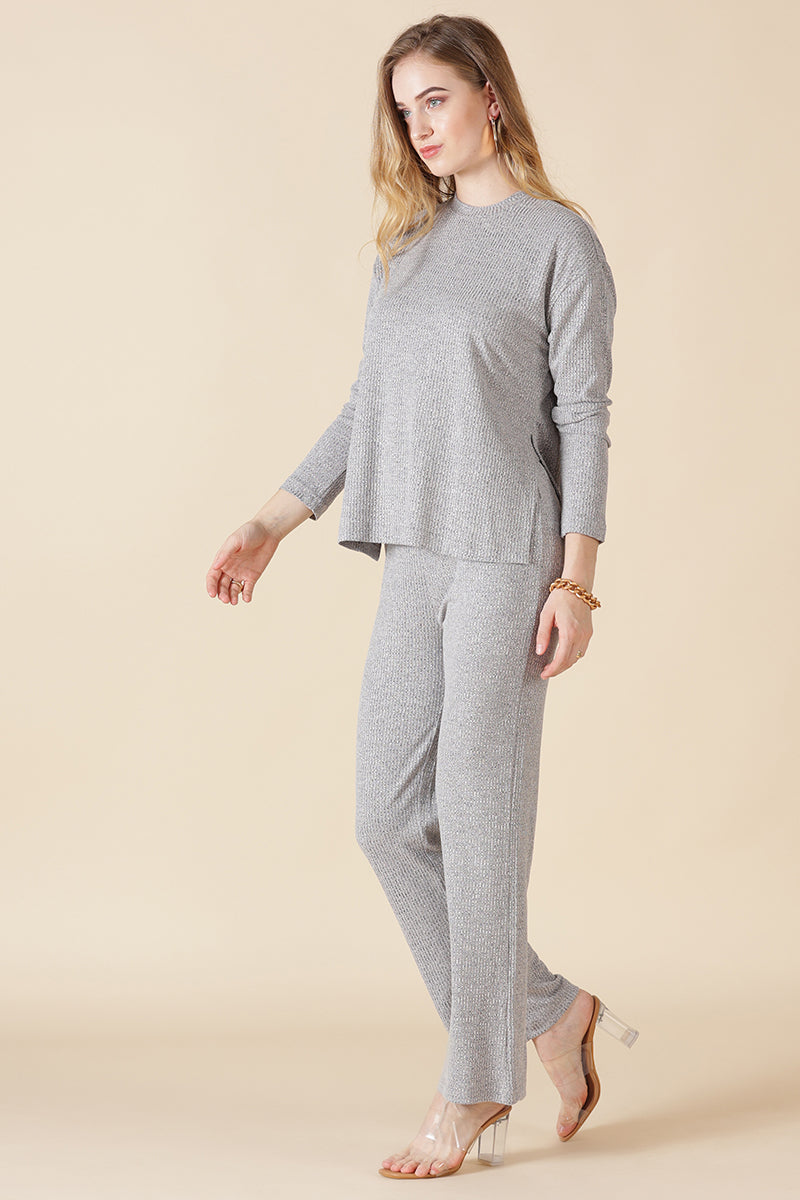 Grey 2-Piece co-ord Regular Fit Winter Set for Gipsy Women – Stylish & Cozy Winter Collection