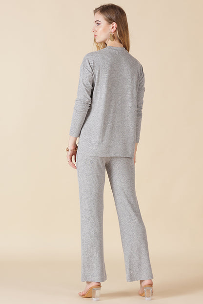 Grey 2-Piece co-ord Regular Fit Winter Set for Gipsy Women – Stylish & Cozy Winter Collection