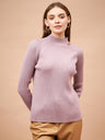 Gipsy Women Round Neck Straight Full Sleeve Acrylic Fabric Aubergine Sweaters