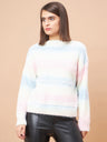 Gipsy Women Round Neck Straight Full Sleeve Acrylic Fabric Pink Sweaters