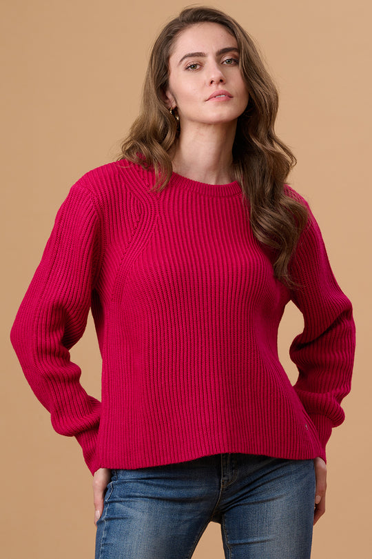 Magenta Regular Fit Sweater for Gipsy Women – Stylish & Cozy Winter Collection