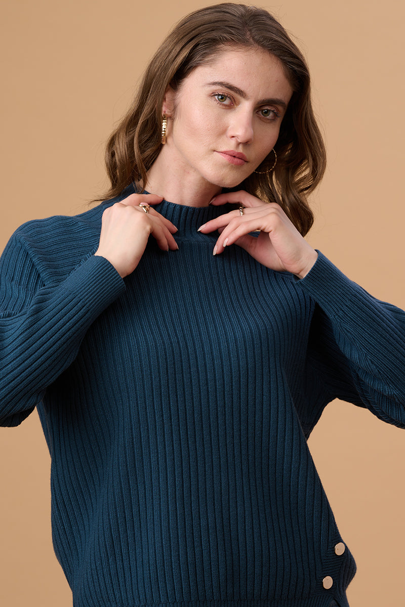 Navy Regular Fit Sweater for Gipsy Women – Stylish & Cozy Winter Collection