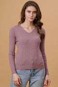 Aubergine Regular Fit Sweater for Gipsy Women – Stylish & Cozy Winter Collection
