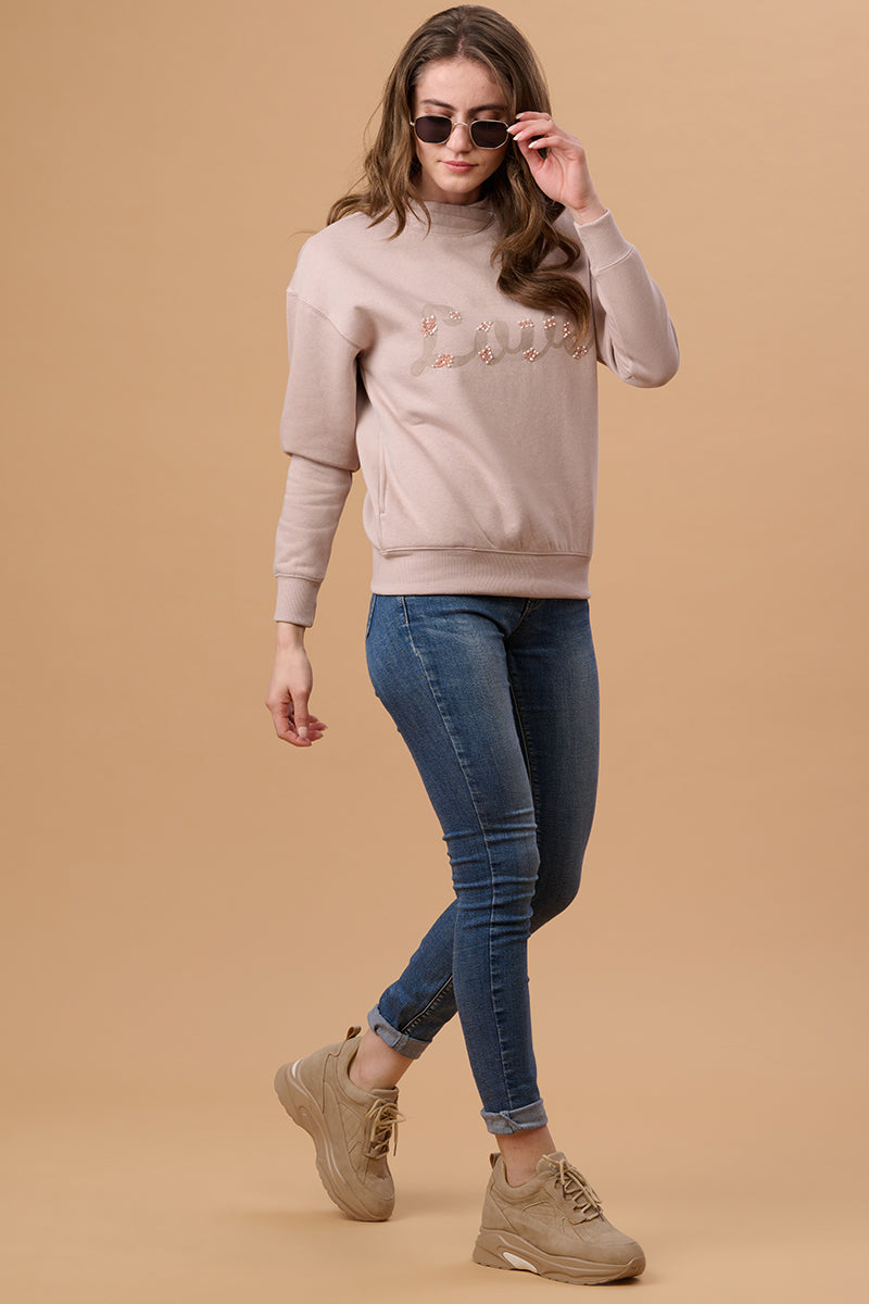 Pink Clay Regular Fit Sweatshirt for Gipsy Women – Stylish & Cozy Winter Collection