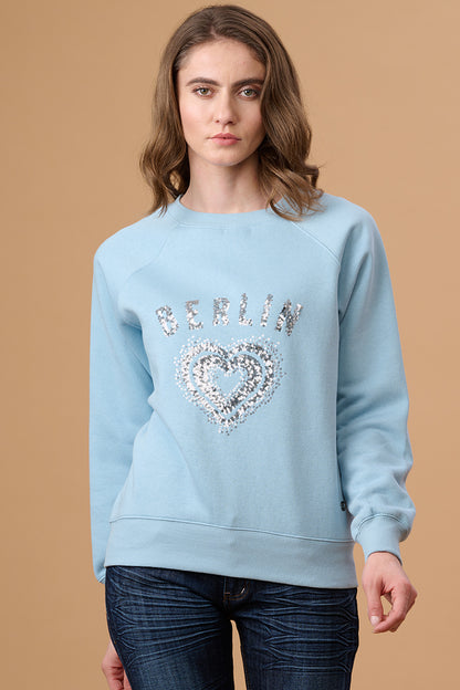 Gipsy Women Crew Neck Regular  Full Sleeves Polyester Fabric Soap Suds Sweatshirt