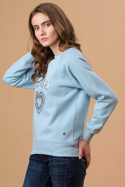 Gipsy Women Crew Neck Regular  Full Sleeves Polyester Fabric Soap Suds Sweatshirt