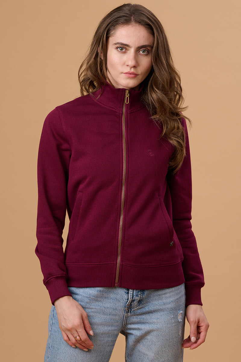 Gipsy Women  Sweat Shirt Burgandy Regular Fit Winter Collection