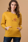 Mustard Regular Fit Sweatshirt for Gipsy Women – Stylish & Cozy Winter Collection
