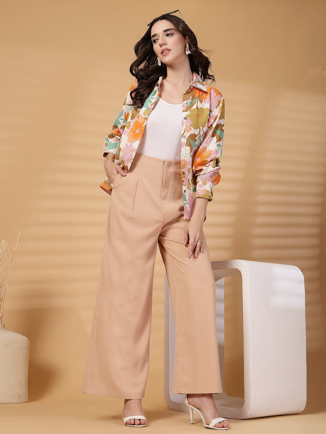 Gipsy Orange Floral Rayon Shirt