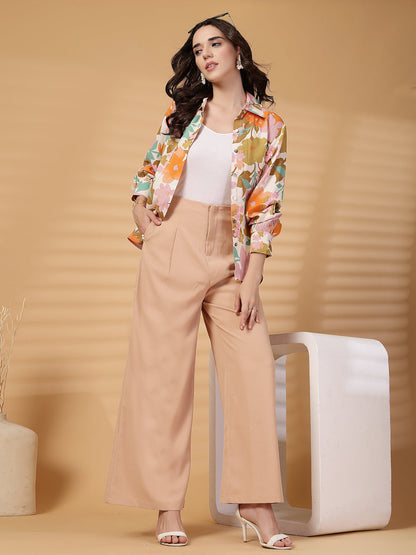 Gipsy Orange Floral Rayon Shirt