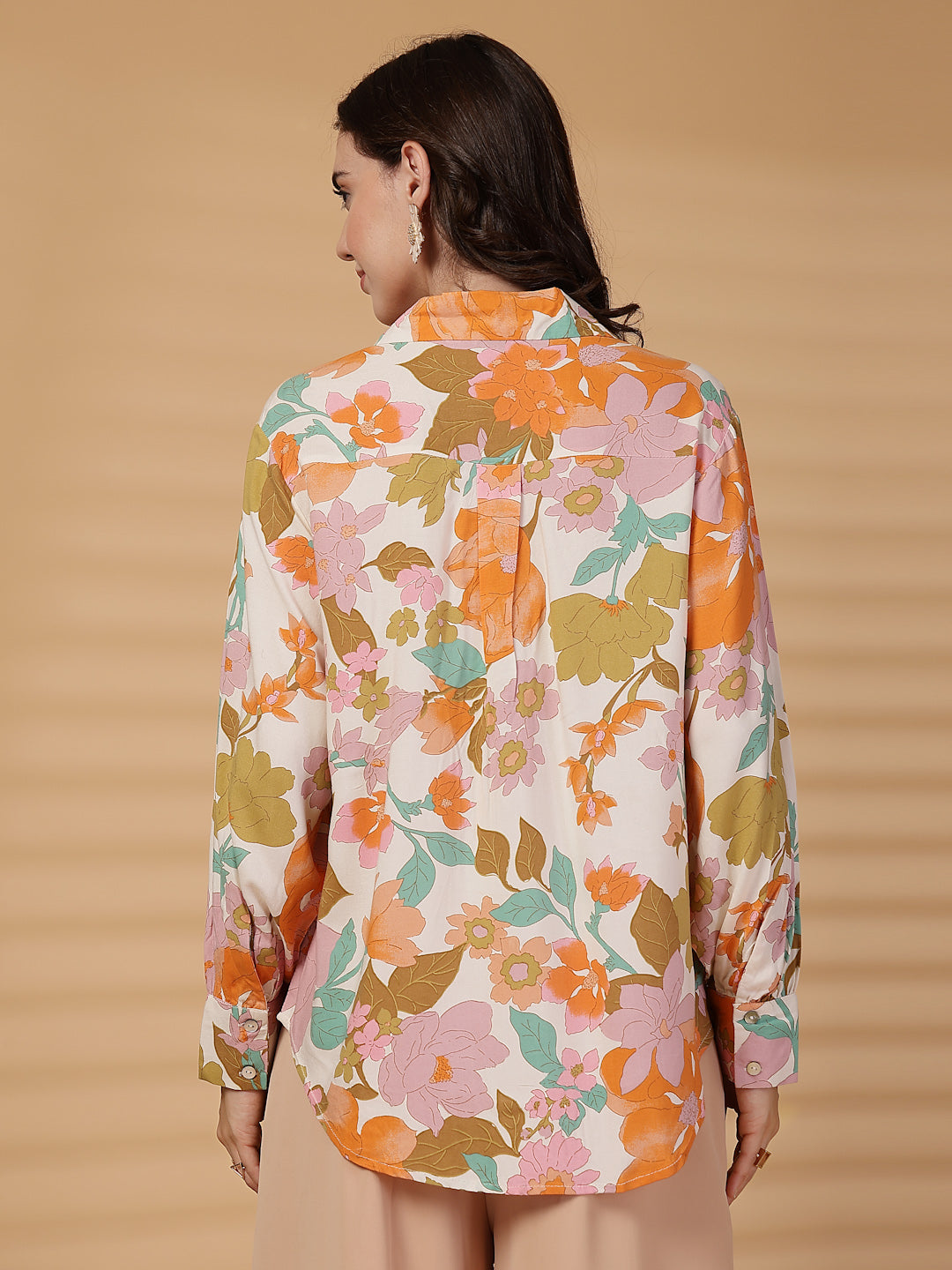 Gipsy Orange Floral Rayon Shirt