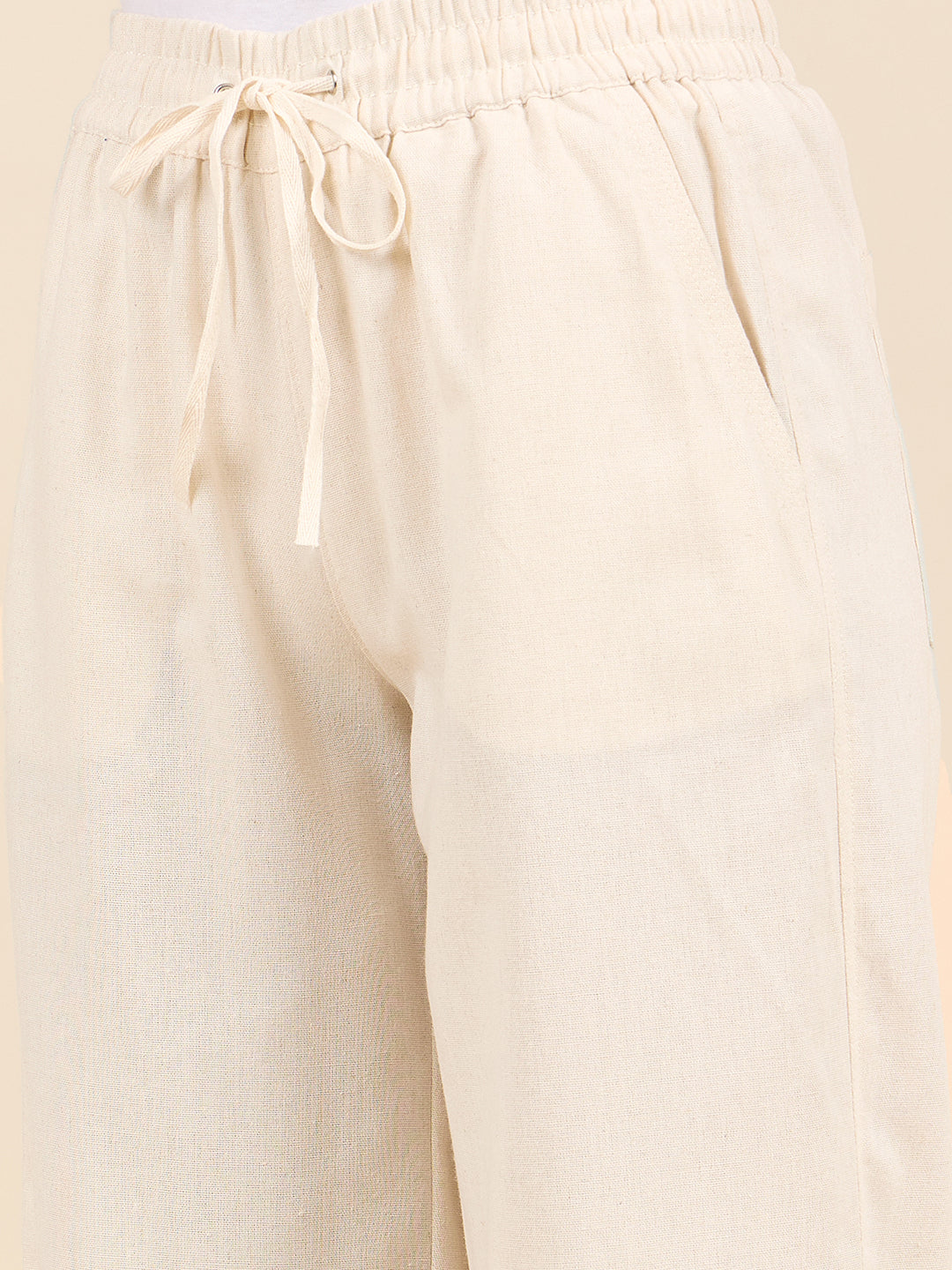 Gipsy Woman Bottom Wear Pant Regular Fit  Cotton/Poly Beige