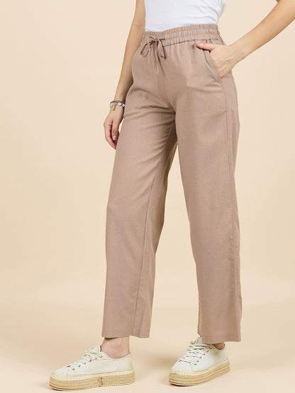 Gipsy Woman Bottom Wear Pant Regular Fit  Cotton/Poly Khaki