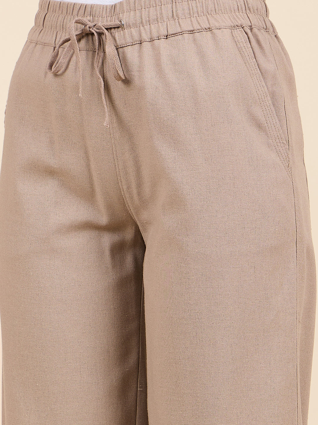 Gipsy Woman Bottom Wear Pant Regular Fit  Cotton/Poly Khaki