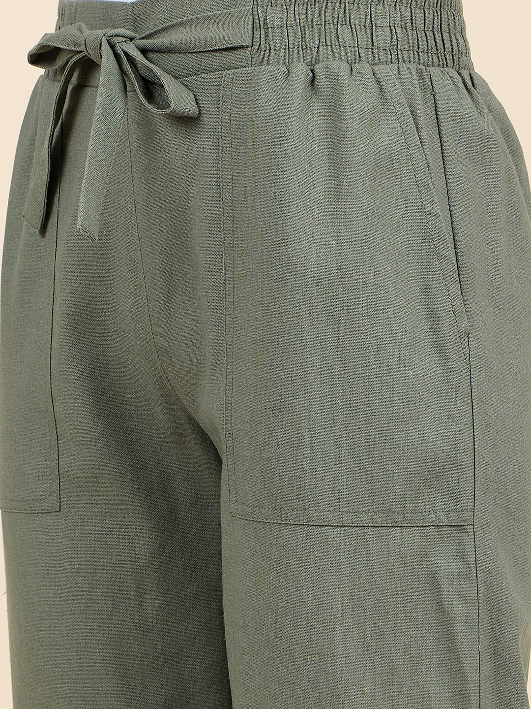 Gipsy Woman Bottom Wear Pant Regular Fit  Cotton/Poly Olive