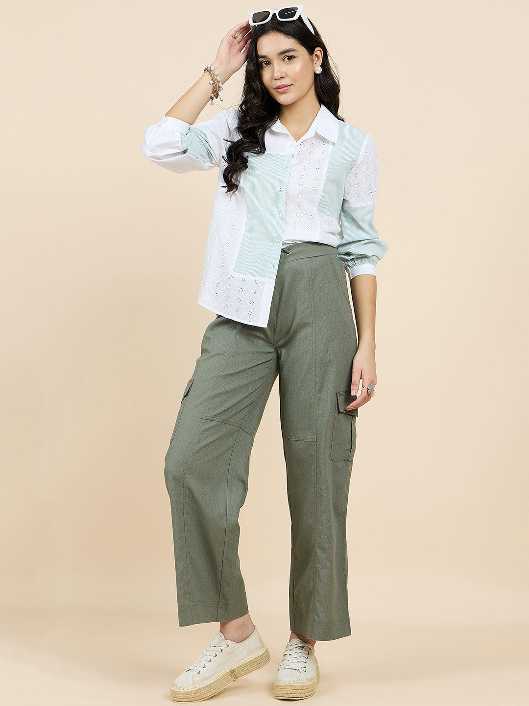 Gipsy Woman Bottom Wear Pant Regular Fit  Linen Olive