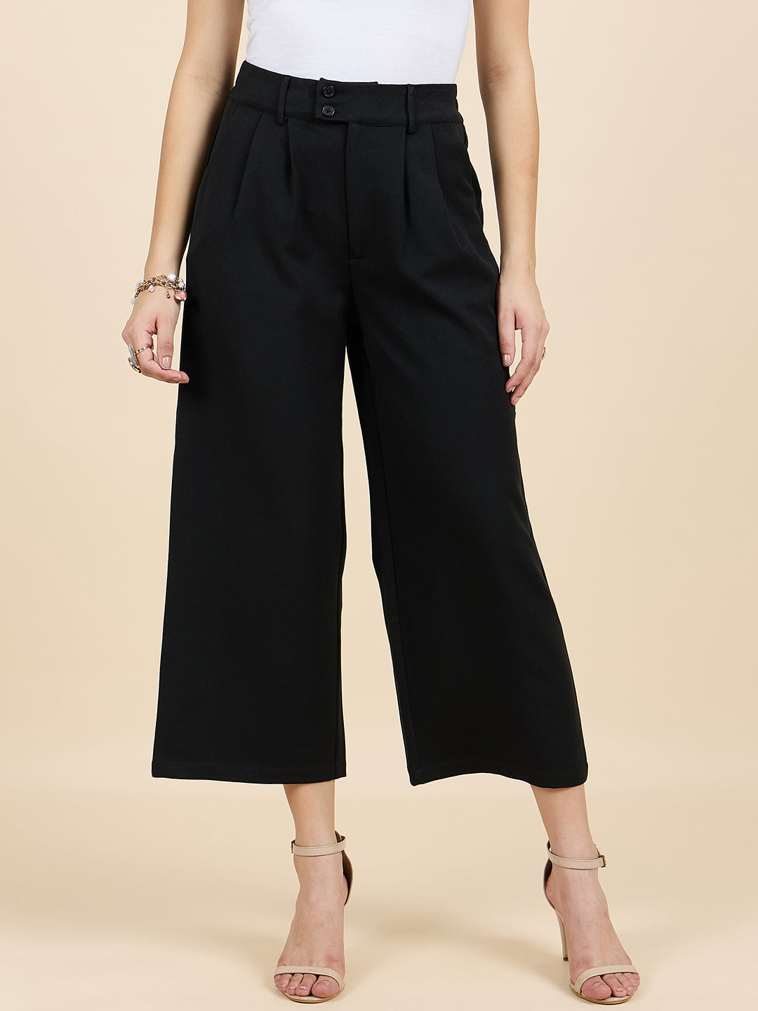 Gipsy Woman Bottom Wear Pant Regular Fit  Cotton Black