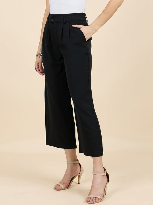 Gipsy Woman Bottom Wear Pant Regular Fit  Cotton Black