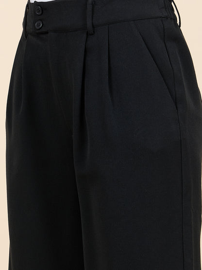 Gipsy Woman Bottom Wear Pant Regular Fit  Cotton Black