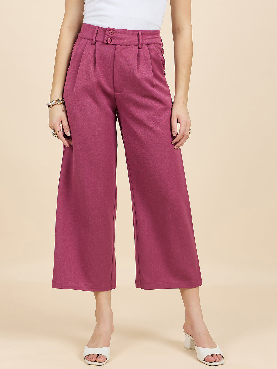 Gipsy Woman Bottom Wear Pant Regular Fit  Cotton Maroon